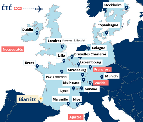 Situation de Bayonne en Europe