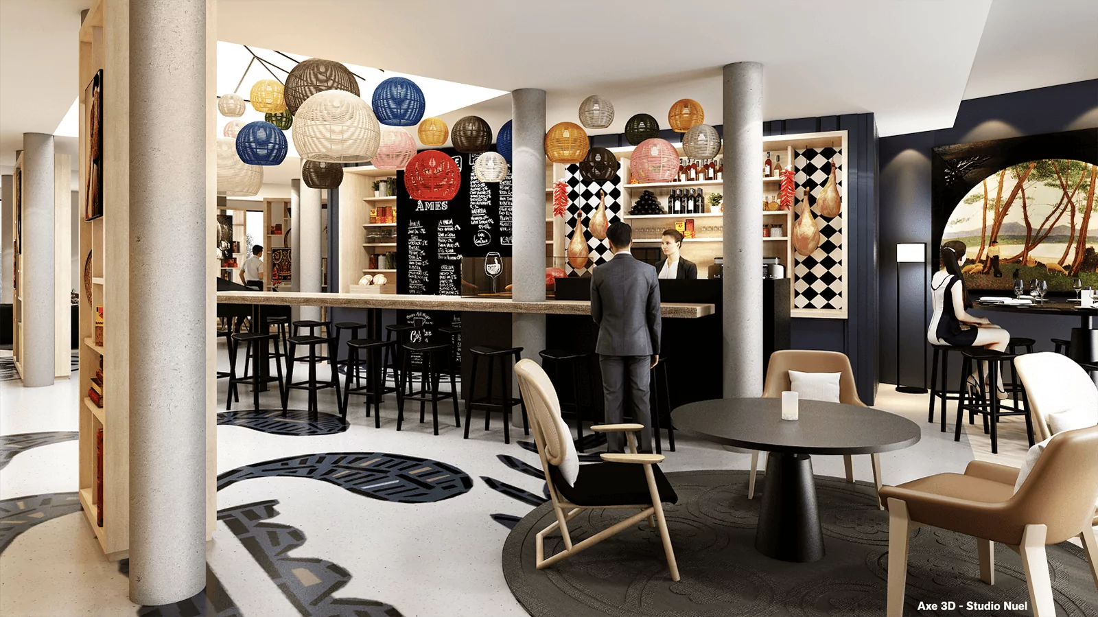 Bar et salle du restaurant Le Carré à Bayonne